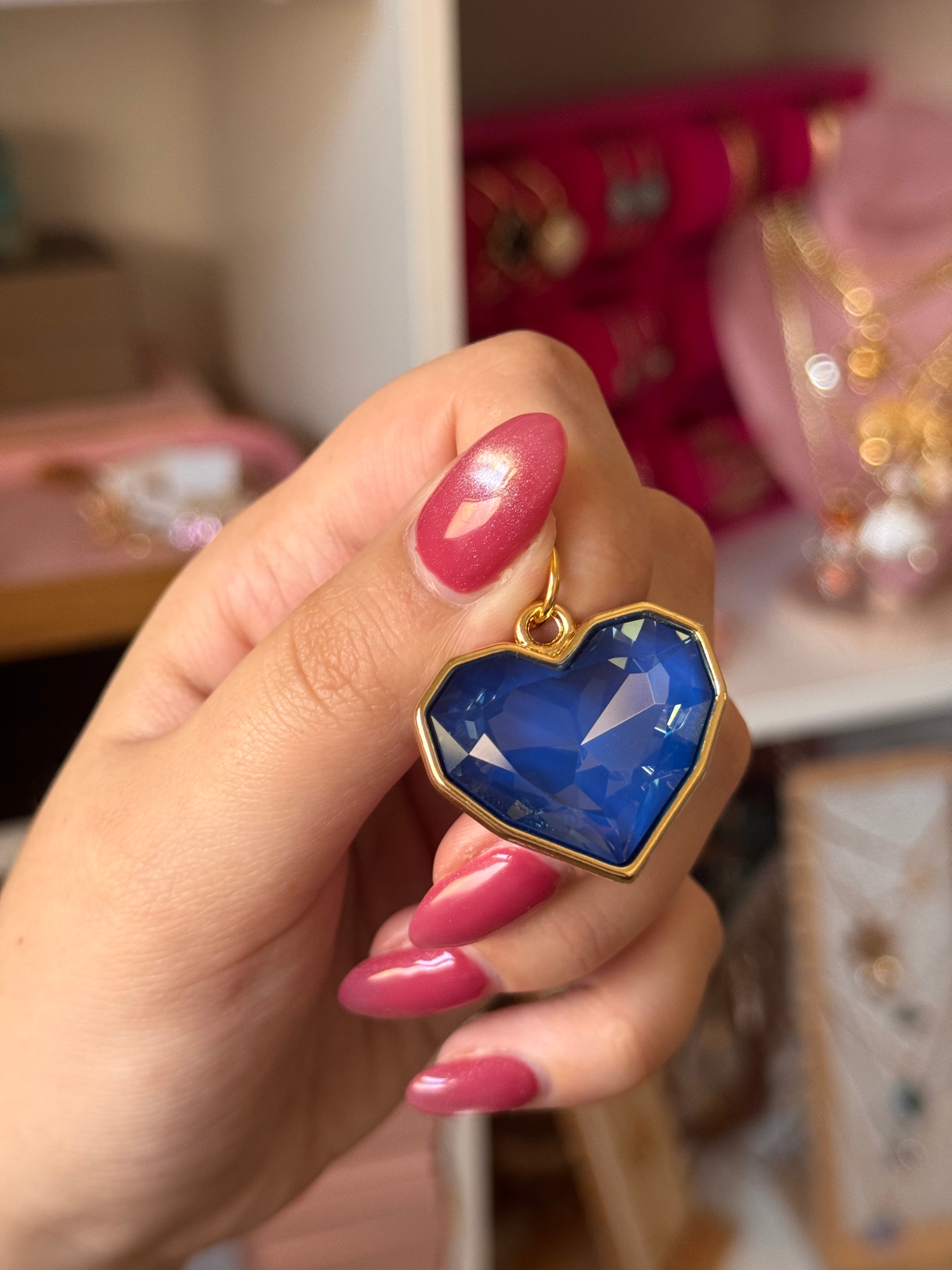 DIJE HEARTS AZUL OSCURO