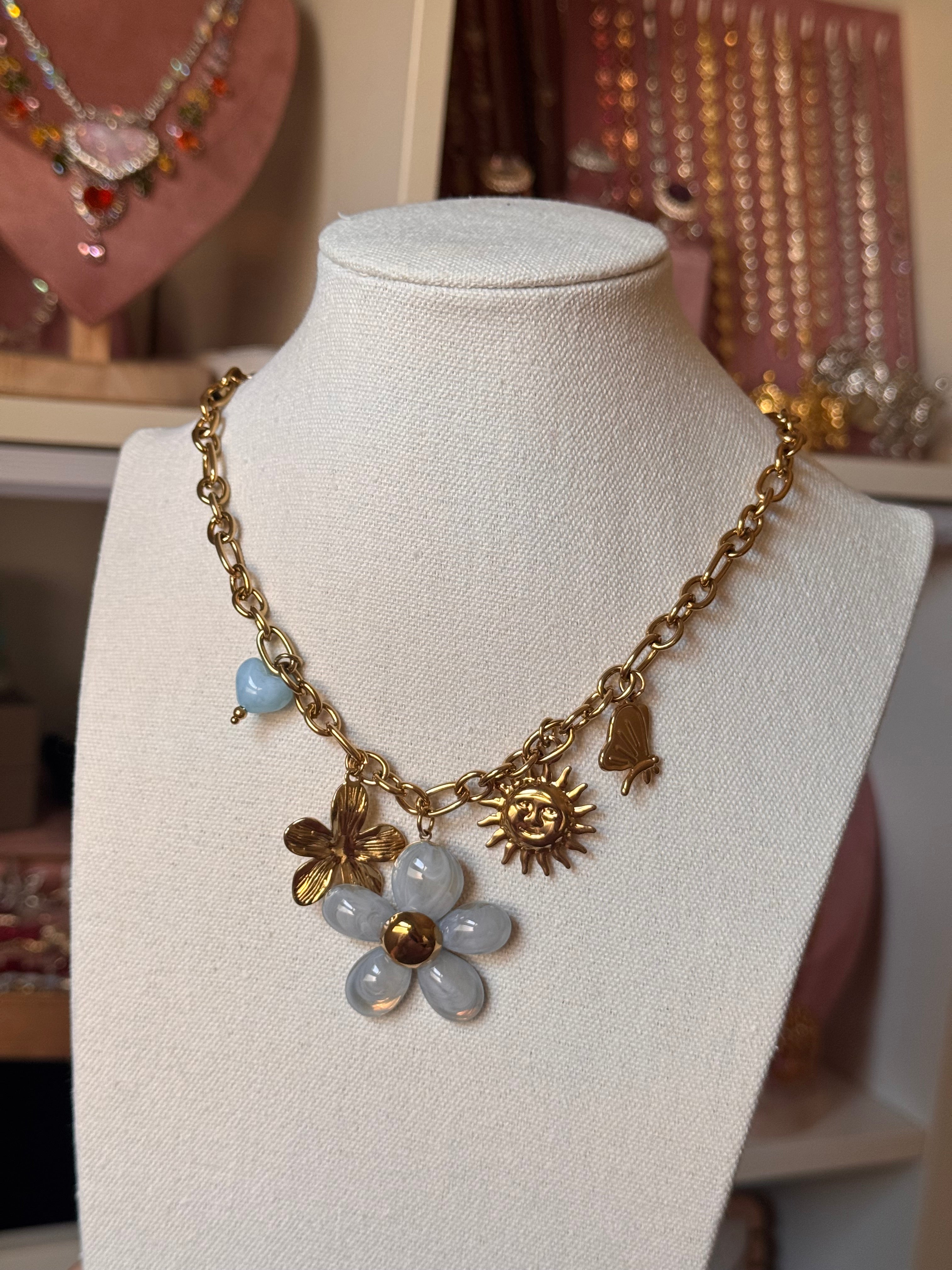 COLLAR FLOR BLUE