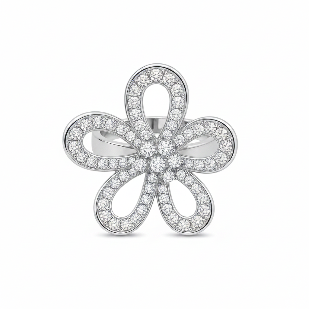 ANILLO FLOWER SILVER