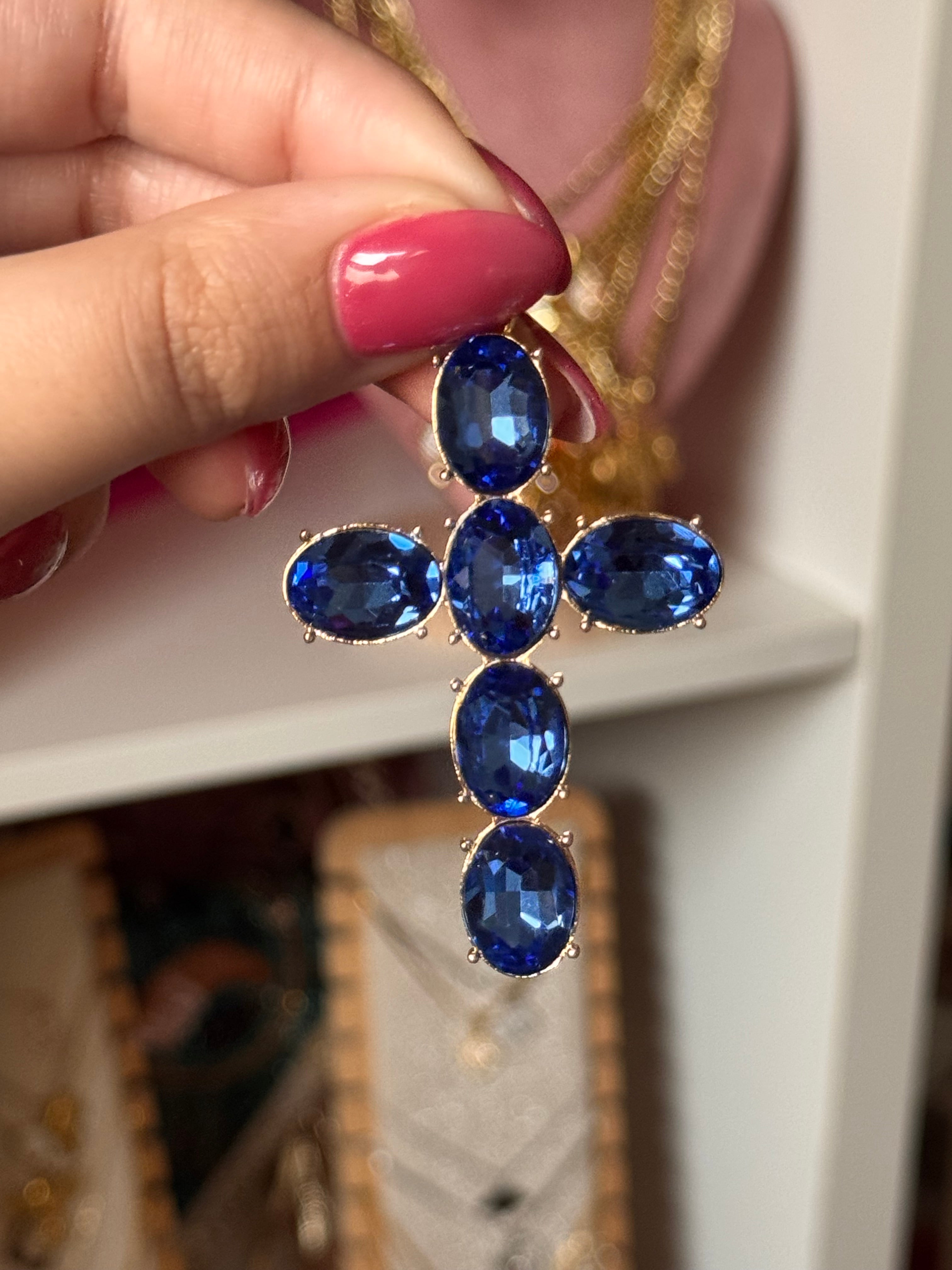 DIJE CRISTAL AZUL