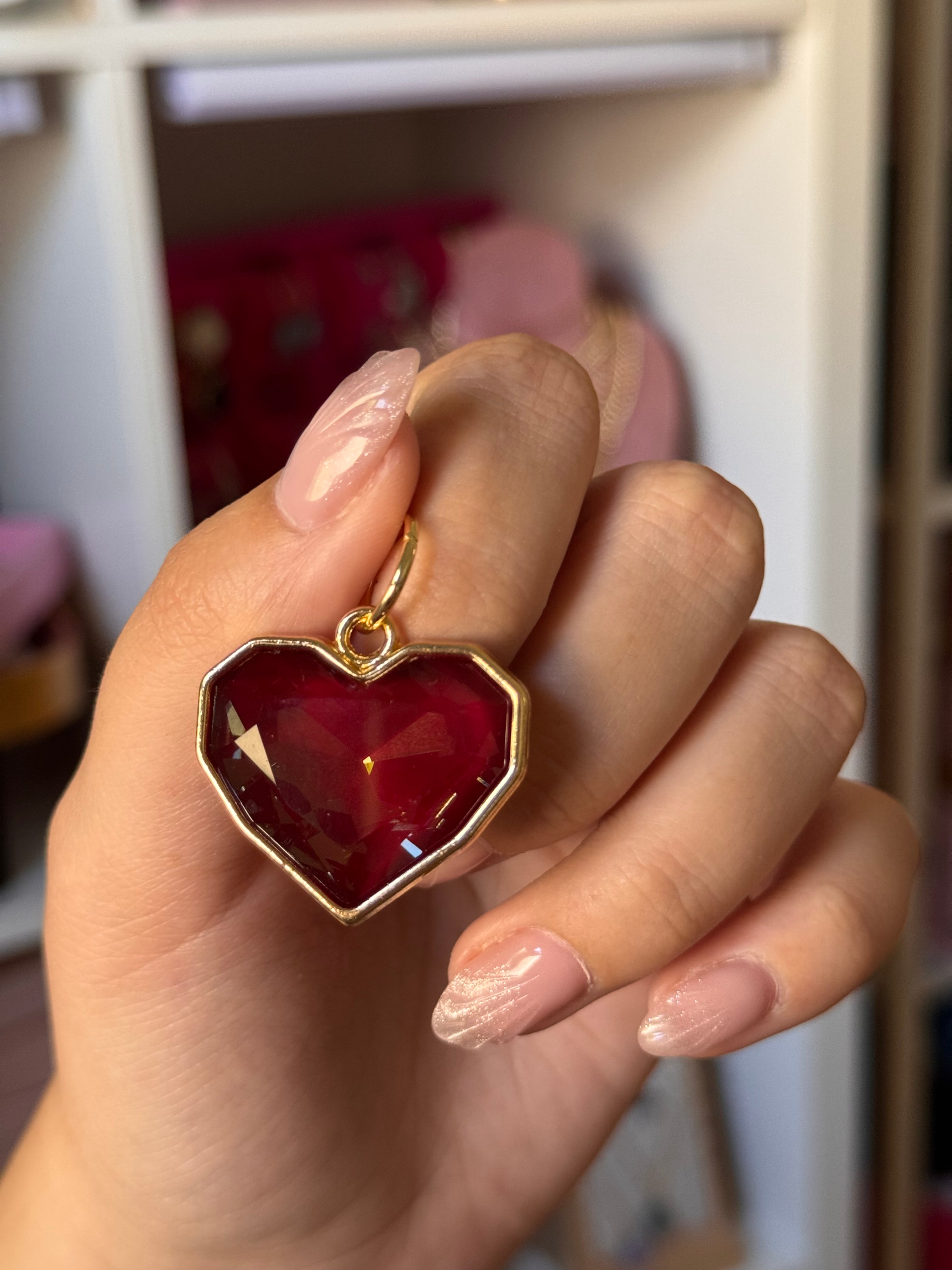 DIJE HEARTS ROJO OSCURO