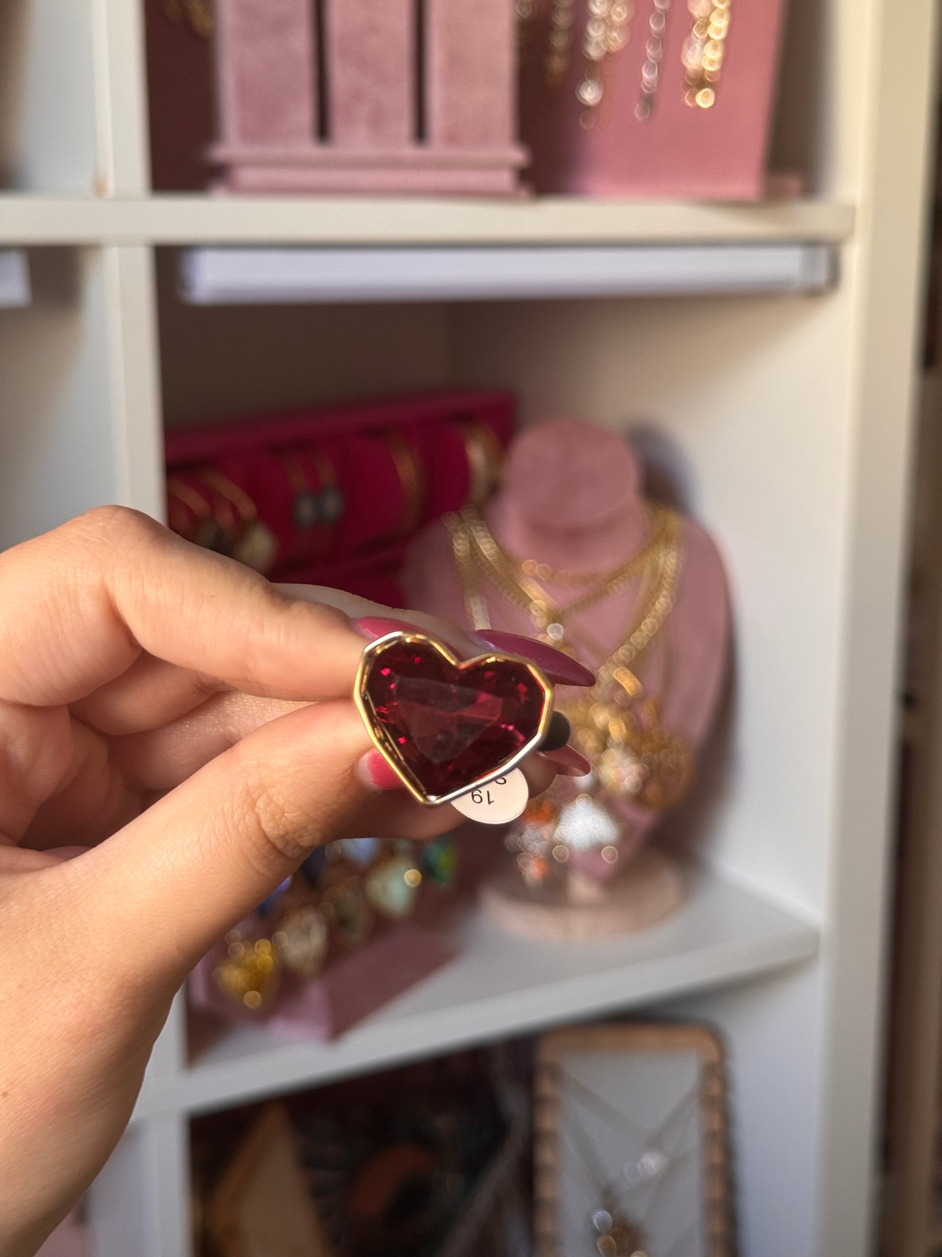 ANILLO HEART ROJO