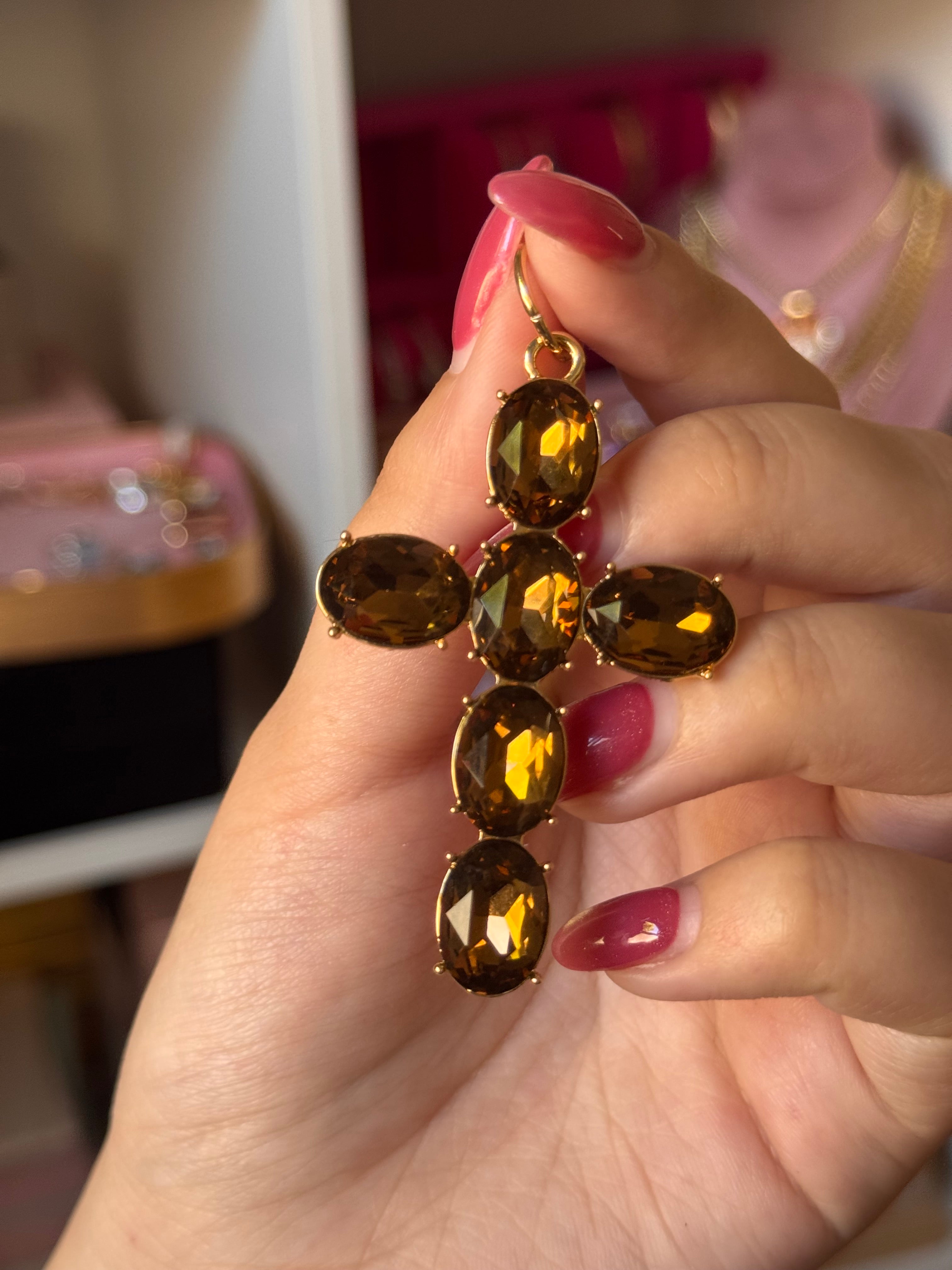 DIJE CRISTAL MARRÓN