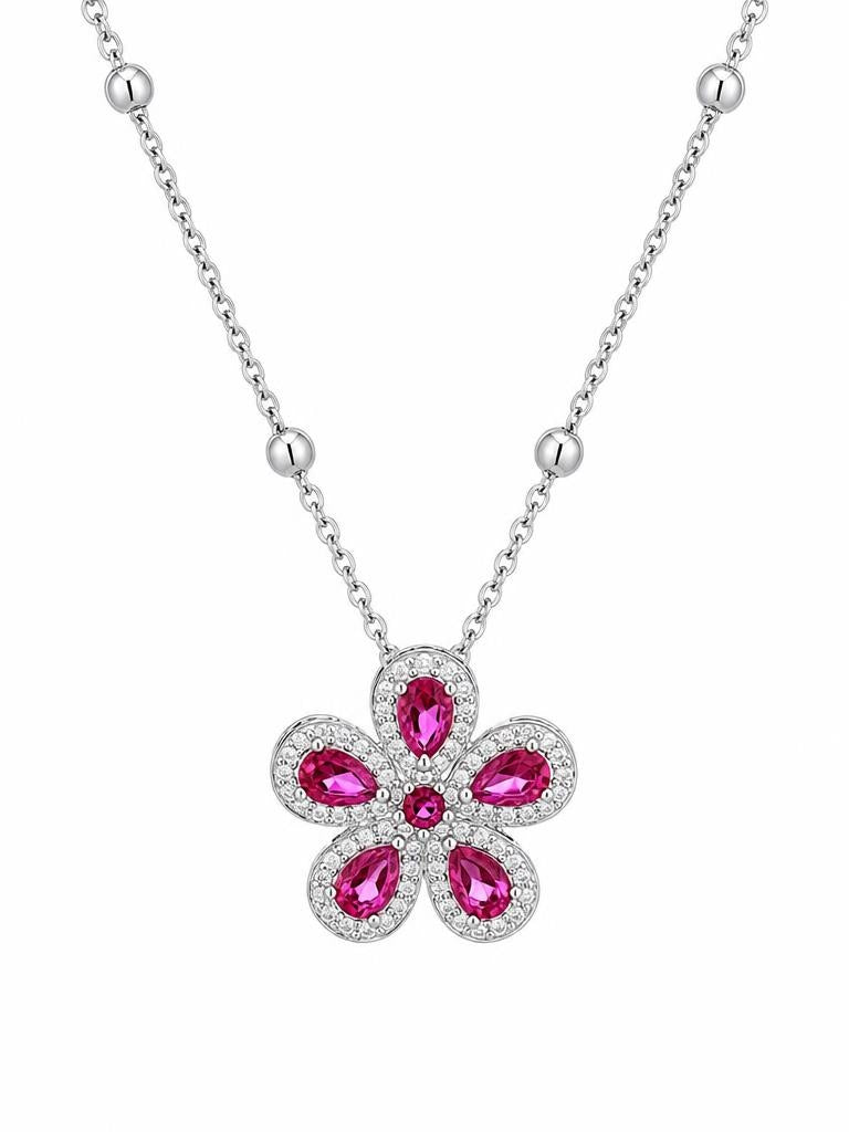 COLLAR MINI FLOWER RASPBERRY