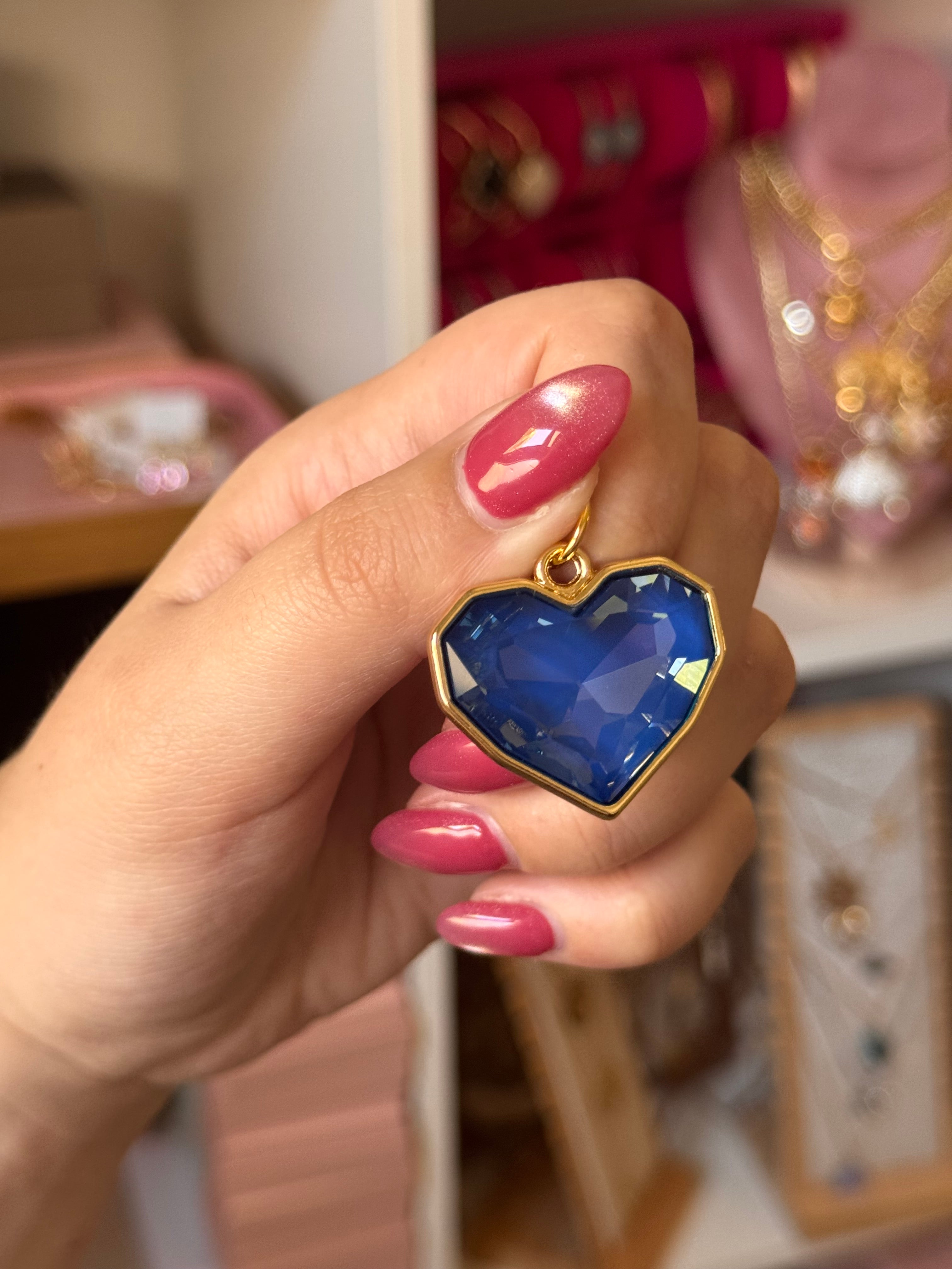 DIJE HEARTS AZUL OSCURO