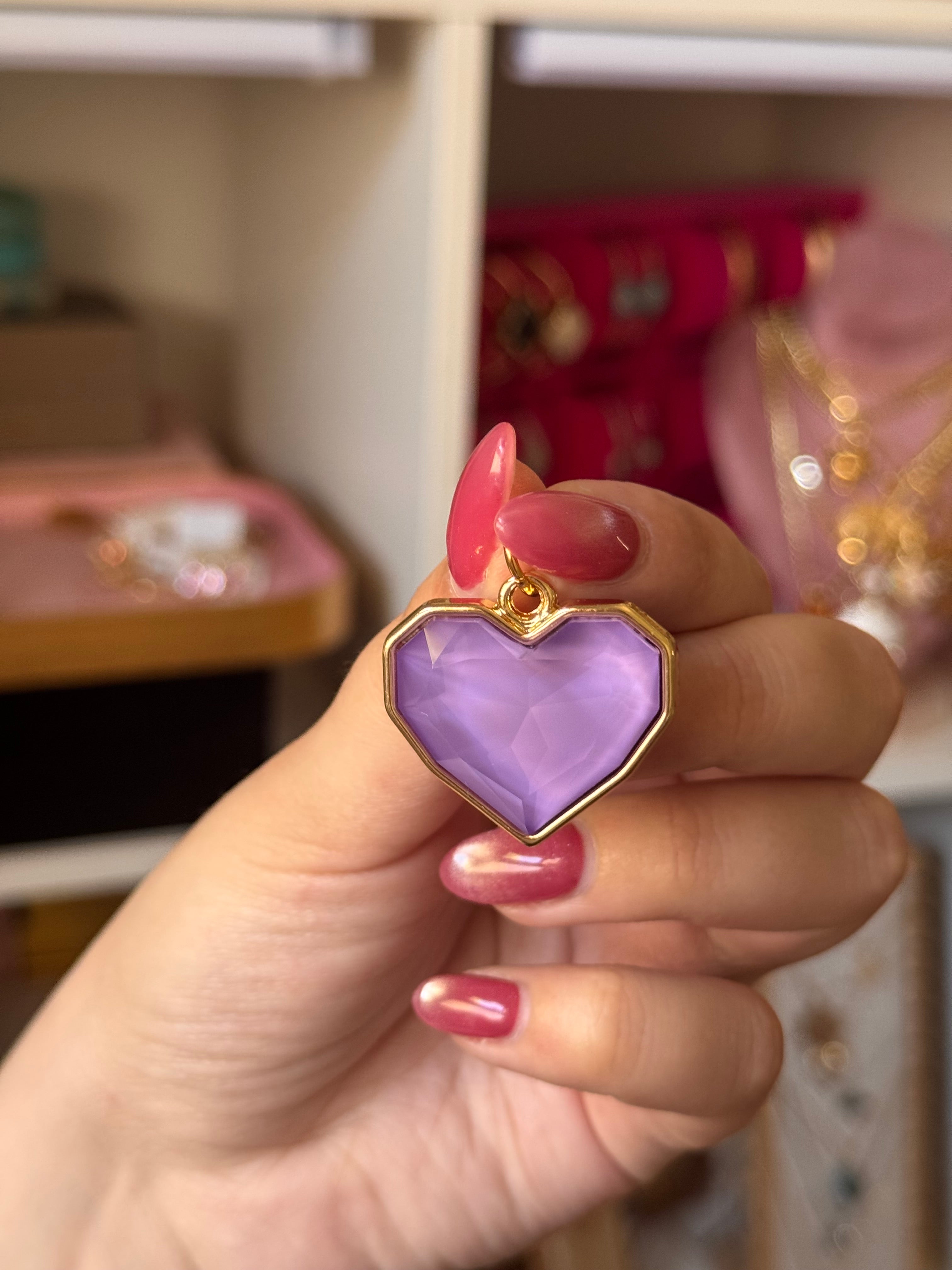 DIJE HEARTS MORADO