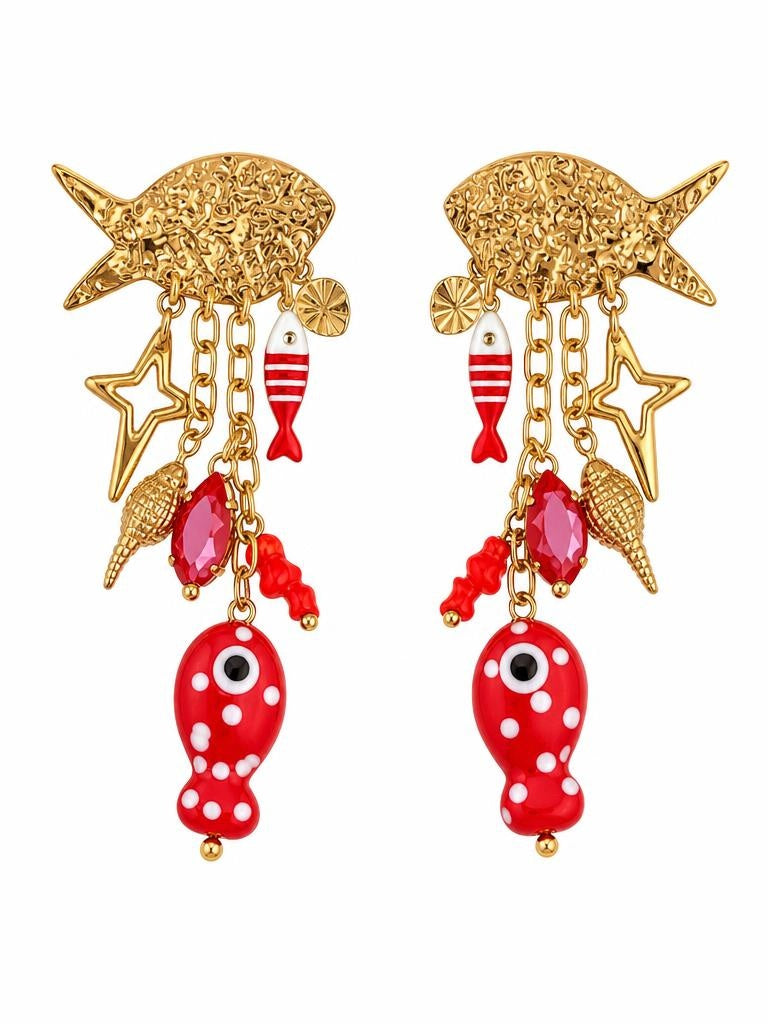 PENDIENTES OCEAN RED