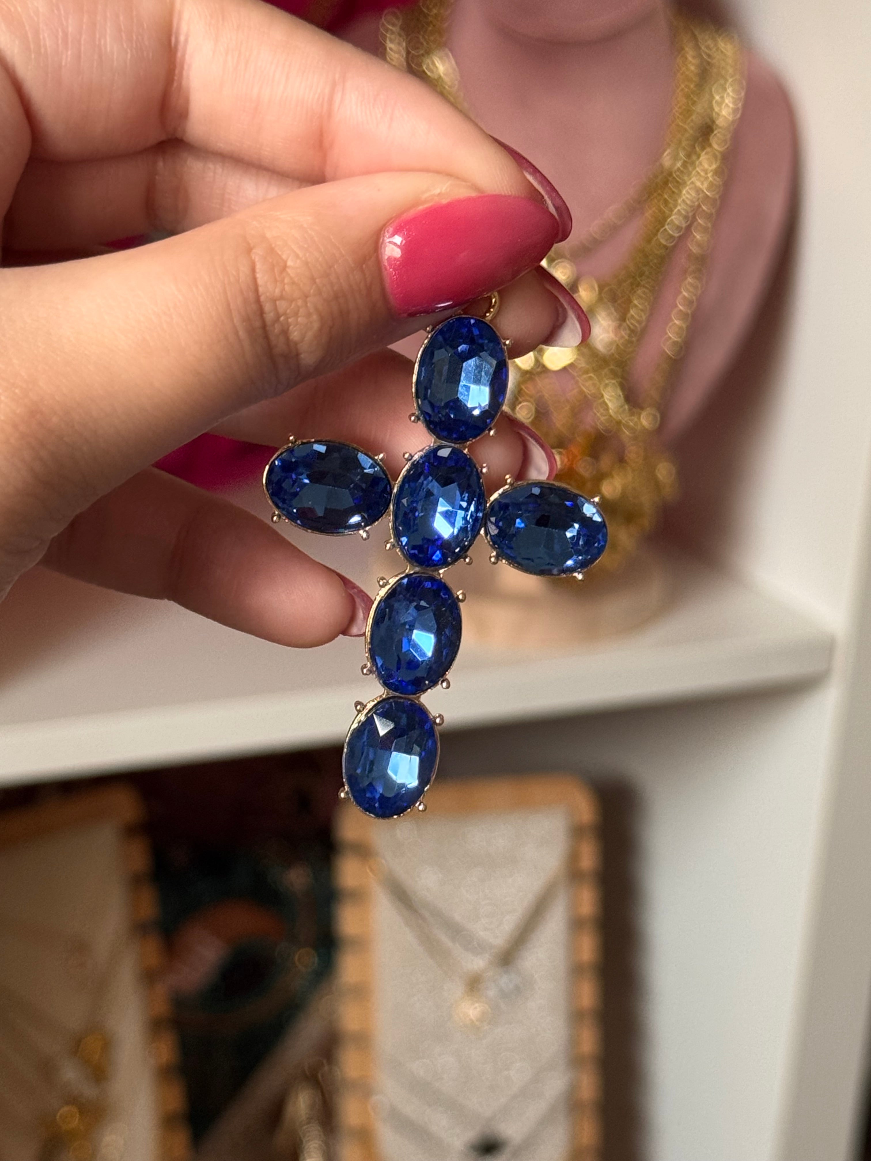 DIJE CRISTAL AZUL