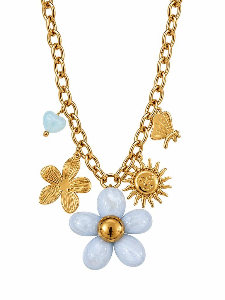 COLLAR FLOR BLUE