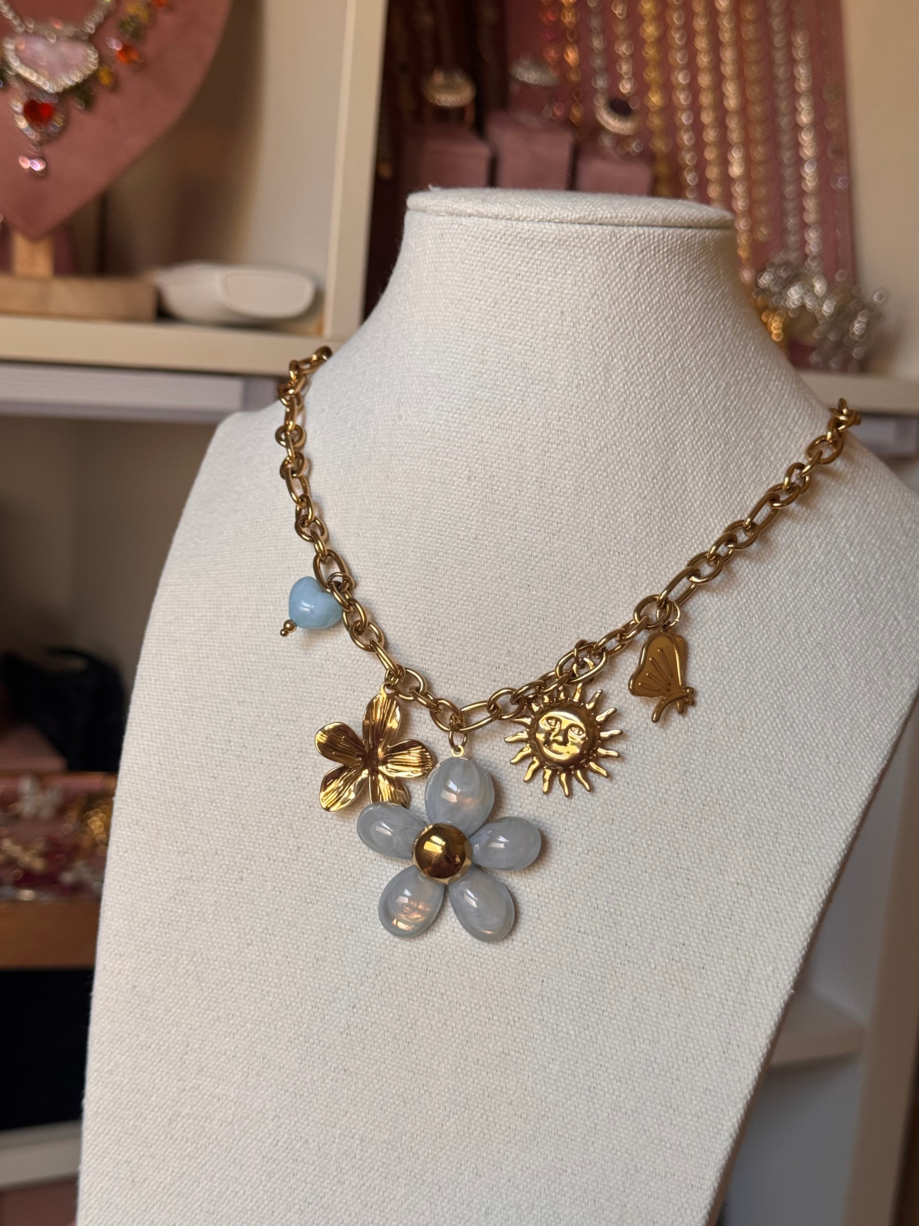 COLLAR FLOR BLUE
