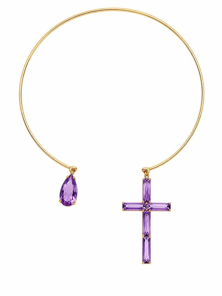 CHOCKER CRYSTAL CROSS MALVA